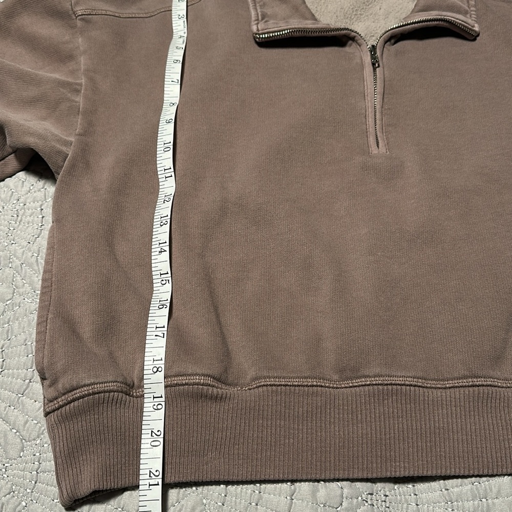 Victoria Secret Pink Oversized 1/4 Zip Cropped Sweatshirt, EUC, Size Medium - Picture 5 of 10